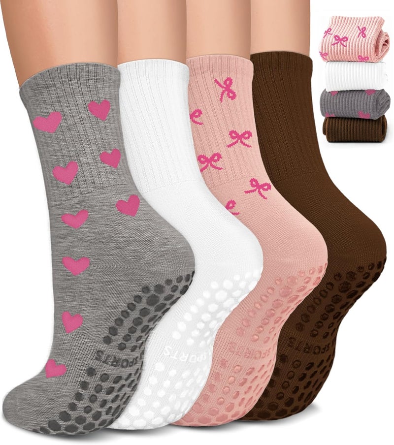 BLONGW Pilates Socks with Grips for Women, Non-Slip Yoga Athletic Socks for Barre Barefoot Workout Hospital - Image 1